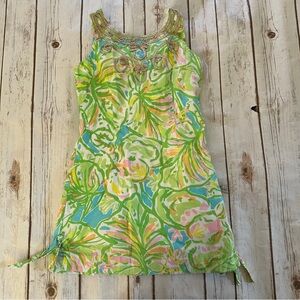 Lilly Pulitzer green shift dress 10y vguc